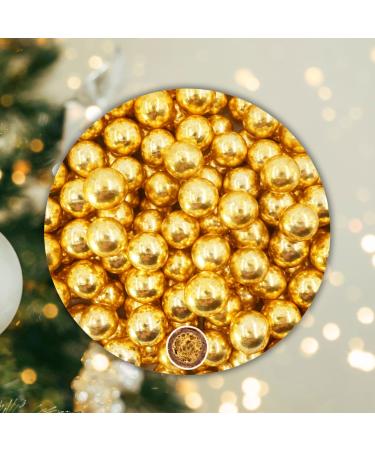 EinsSein 0.35kg Crispy chocolate Dragees wedding large shiny gold - ca.1.8 cm pearls - dragees baptism communion almonds party