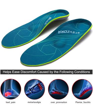 Plantar Fasciitis Orthopedic Insoles UK-12 (30.5CM) Green - Arch Support for Flat Feet, Heel Pain Relief, Shock Absorption & Comfort - Inserts for Men & Women - Buy Online on GoSupps.com