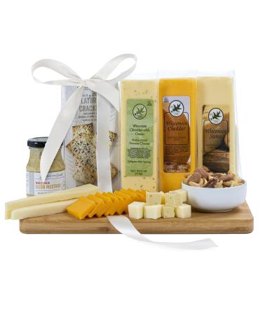 Milliard Ultimate Cheese Gift Basket with 100% Wisconsin Cheese, Crackers, Nuts and Mustard. Valentines Day Gifts Gourmet Food Gift Box