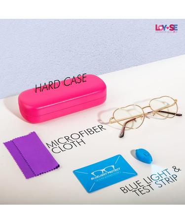 Stylish Blue Light Glasses for Women - Heart Shaped Gold Frame Blocking Blue Light for Screens Ideal for Computer Phone TV & Gaming - Buy Online on GoSupps.com