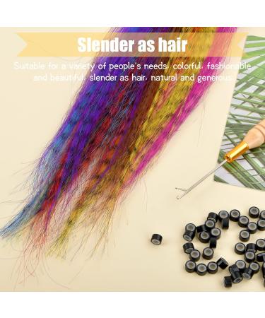 20Pcs Colored Feather Hair Extensions Kit for Girls & Women - Colorful Synthetic Hairpieces with Micro Beads & Crochet Hook - Buy Online on GoSupps.com