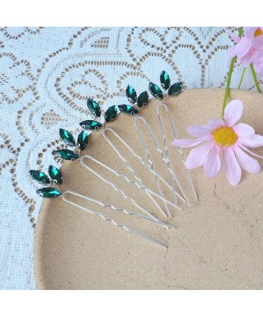 Beusoulover Crystal Wedding Hair Accessories Set - 10 Pack Bridal Hair Pins Clips - Rhinestone Bridesmaid Headpiece in Green - Buy Online on GoSupps.com