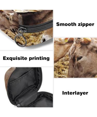 Multicoloured Animal Cow Bossy Livestock Cattle Sanitary Napkin Storage Bag | Menstrual Cup Nursing Pad Holder - Buy Online on GoSupps.com