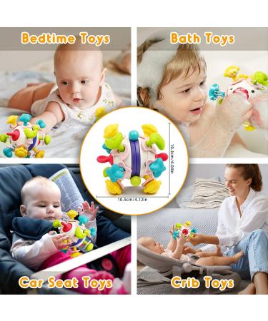 Montessori Baby Tooth Relief Toys | Rattling Ball for Infants 0-18 Months | Best Gift for 1-Year-Old Girls - Buy Online on GoSupps.com