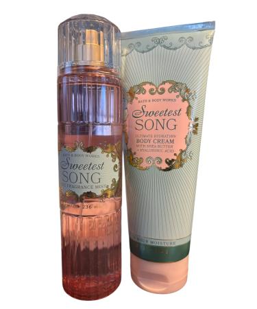 Bath and Body Bundle Gift Set SWEETEST SONG 2-Piece Gift Set Fine Fragrance Mist & Ultimate Hydration Body Cream