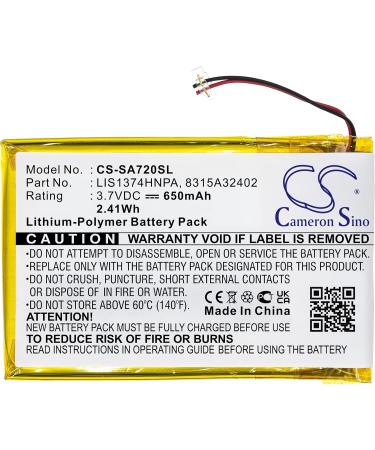 3.7V 650mAh Battery Replacement for NWZ-S738 & NWZ-A826 | LIS1374HNPA | International Shipping Available - Buy Online on GoSupps.com
