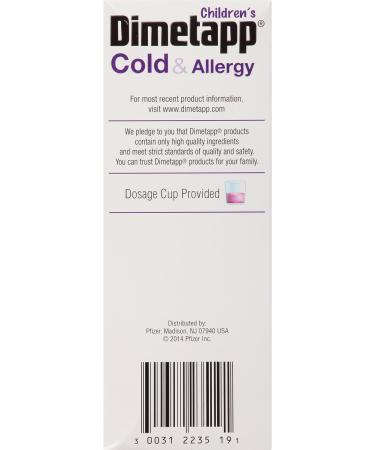 Children's Dimetapp Cold & Allergy Syrup - Grape Flavor - Antihistamine - Alcohol-Free - Buy Online on GoSupps.com