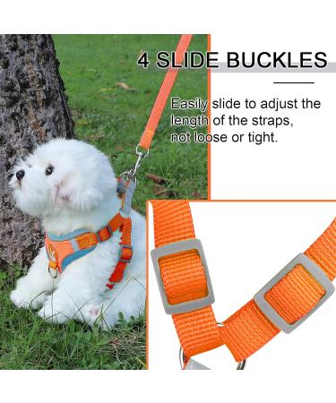 Rennaio No Pull Dog Harness & Leash Set - Adjustable Comfortable Chest Harness for Small & Medium Dogs - Orange (L) - Perfect for Training & Walking - Buy Online on GoSupps.com