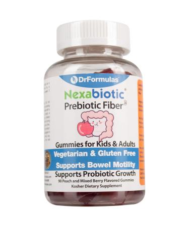 DrFormulas Prebiotic Fiber Gummies Supplement for Kids Constipation Relief | Adults & Kids Stool Softener for Healthy Digestion, Kosher, Vegetarian, Gluten Free, 30-Day Chewable Supply | Nexabiotic