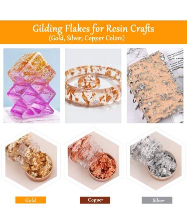 Gilding Flakes Set - Gold Foil for Resin Art, Painting, Crafts & Nail Art - 9 Boxes Metallic Flakes - Buy Online on GoSupps.com