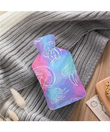 Hot Water Bottle with Lid - Jellyfish Texture Rubber for Pain Relief Cramps & Foot Warmer - Hot & Cold Therapy - Buy Online on GoSupps.com