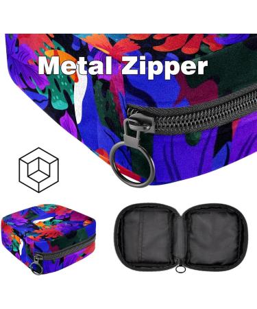 Storage Bags for Women's Bandages & Menstrual Products | Tropical Purple Leaves Design - Buy Online on GoSupps.com