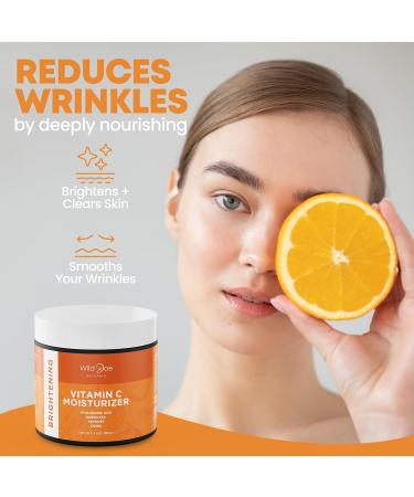 Vitamin C Face & Neck Moisturizer | Firming Eye Cream for Anti-Aging & Glowing Skin | Green Tea Hyaluronic Acid Vitamin E & Jojoba Oil - 4oz - Buy Online on GoSupps.com