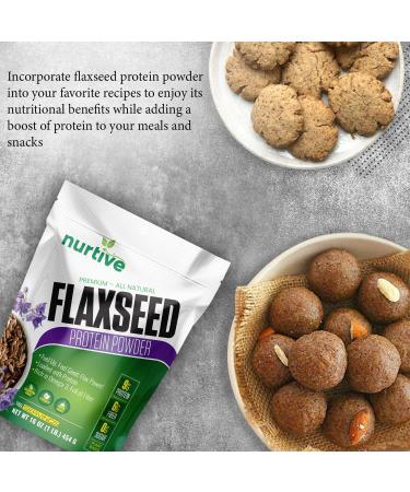 Flaxseed Protein Powder - Plant-Based Non-GMO Omega-3 Rich - Perfect for Smoothies & Baking - Gluten-Free 16 oz - Buy Online on GoSupps.com
