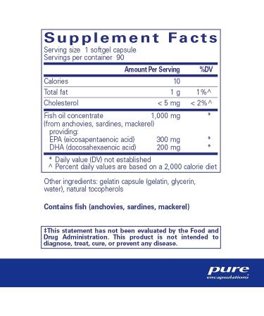 Pure Encapsulations EPA/DHA Essentials | Fish Oil Supplement for Cardiovascular Health | 90 Softgels - Buy Online on GoSupps.com