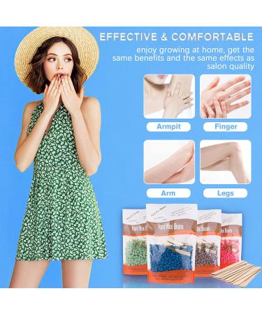 Wax Beads 400g for Hair Removal | Painless Full Body Brazilian Bikini Wax | Includes 10 Wood Sticks | Ideal for Women and Men - Buy Online on GoSupps.com