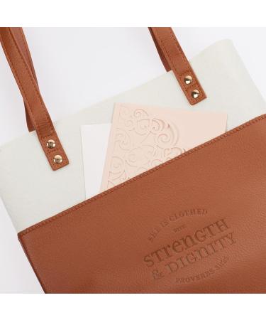 Christian Art Gifts Felt & Faux Leather Bible Cover - Inspirational Strength & Dignity Verse - One Size - Shop Internationally - Buy Online on GoSupps.com