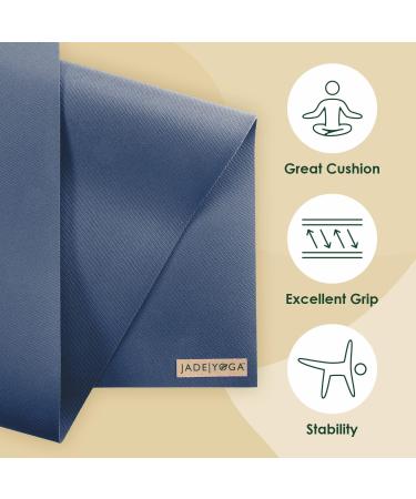 JadeYoga Harmony Midnight Blue Yoga Mat - Non-Slip Natural Rubber Gym Fitness Mat for Men and Women - Durable & Thick Workout Mat for Home or Gym - Buy Online on GoSupps.com
