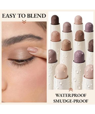  exmiloo Exmiloo Double-Ended Eyeshadow Stick Waterproof Transfer-Proof High Pigmentation Matte & Glitter Finish Cream Eyeshadow for Intense Eye Makeup (Twilight Taupe) - Buy Online on GoSupps.com