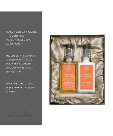Antica Farmacista Gift Set: Hand/Body Wash Body Moisturizer & Tray - Orange Blossom Lilac & Jasmine | Luxury Bath Essentials - Buy Online on GoSupps.com