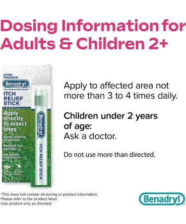 Benadryl Extra Strength Itch Relief Stick 0.47 fl. oz - Fast Relief for Outdoor Itches & Pain with Diphenhydramine & Zinc Acetate - Buy Online on GoSupps.com