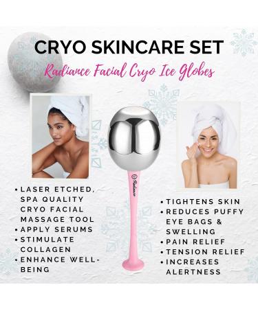 RADIANCE Ice Globes for Facial Skin Care - Stainless Steel Cryo Freeze Tool for Face Cooling & Depuffing with Storage Case - Buy Online on GoSupps.com
