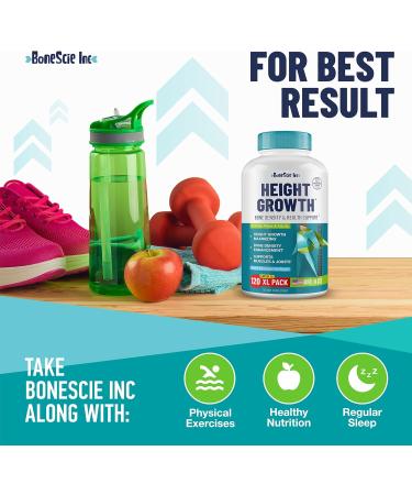 BONESCIE INC - Height Growth Maximizer - Made in USA - Natural Height Increase Booster & Bone Growth Pills - Grow Taller Supplement for Adults Teens & Kids - Vitamins for Boys & Girls to Get Taller - 120 capsules - Buy Online on GoSupps.com