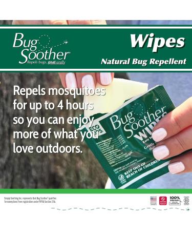 Natural Bug Soother Wipes (15-ct) | DEET-Free Mosquito Repellent for Adults Kids & Pets | Made in USA - Buy Online on GoSupps.com