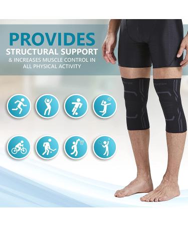 2 Pack Knee Compression Sleeve for Men and Women - Medium Knee Support Brace for Running and Workouts - Buy Online on GoSupps.com