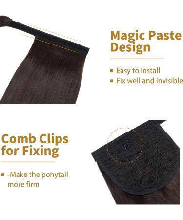 16 inch SEGO Wrap Around Ponytail Extension Human Hair 100% Real Remy #2 Dark Brown One Piece Clip in Hairpieces for Women Straight (80g) 16 Inch (80 g) #2 Dark Brown - Buy Online on GoSupps.com