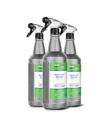 Ferdoclean organic plastic cleaner for window frames garden furniture & more |3 x 1000ml cleaners for all plastic surfaces |PVC cleaner against stubborn dirt 333.33 ml (3 pack)