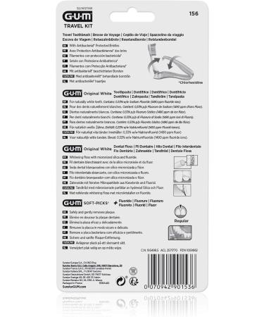 Travel Dental Care Set - Gum Toothbrush Toothpaste Floss & Soft Picks for On-the-Go Oral Hygiene | Perfect for Hand Luggage - Buy Online on GoSupps.com