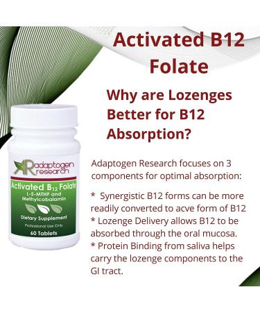High Potency Activated B12 Folate Lozenges | Methylcobalamin Metafolin Formula | 60 Fast-Dissolving Tablets - Buy Online on GoSupps.com