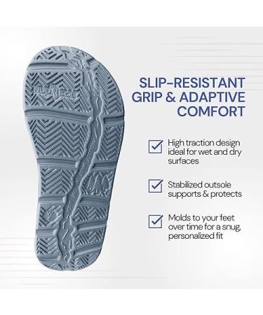 NUUSOL Unisex Cascade Flip Flops  Non-Slip Hiking/Plantar Fasciitis Footwear  Soft Cushion  Lightweight & Comfortable  Arch Support & Textured Footbed  Pain Relief for Joint  Neck & Back Injuries 12 Women/11 Men Slate Gray - Buy Online on GoSupps.com