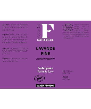Florabiol - Pack of 2 Organic Fine Lavender Floral Waters 200 ml x 2 - Purifying Softening and Soothing Lotion - Combats Nervousness - Certified Organic Ecocert - Made in France  - Buy Online on GoSupps.com