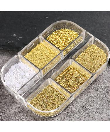 FEIlei 6 Grids 3D Pearl Nail Charms for Acrylic Nails Steel Beads Nail Pearl Mixed Nail Art Craft DIY Nail Decorations 6gzs - Buy Online on GoSupps.com