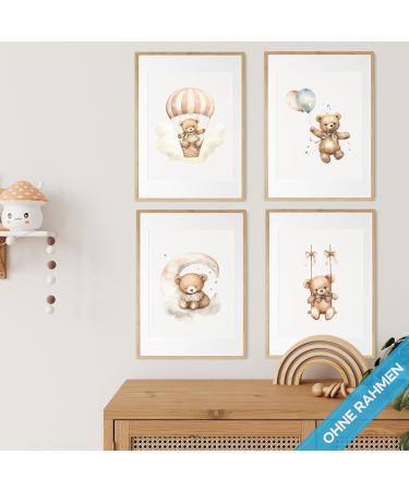 Teddy Bear Art Prints for Kids' Rooms | Baby Room Decor | Children's Room Wall Art Set - Buy Online on GoSupps.com