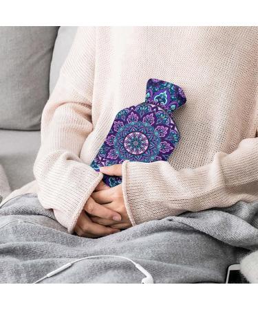 Hot Water Bottle with Lid - Purple Floral Pattern Rubber Bag for Pain Relief Cramps Foot Warmer & Hot/Cold Therapy - Buy Online on GoSupps.com