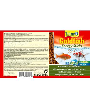 Tetra Goldfish Energy Sticks - Nutrient-Rich Fish Feed for Goldfish & Cold Water Fish (250 ml Can Pack of 2) - Best International Shipping - Buy Online on GoSupps.com