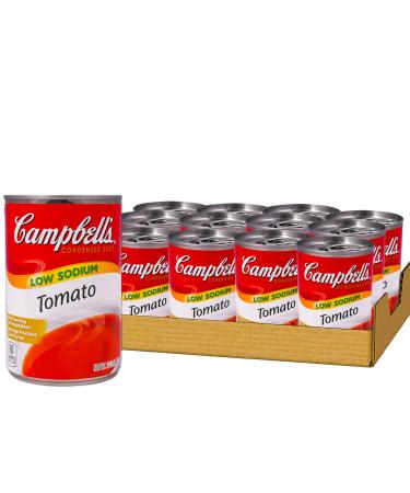 Campbell's Condensed Tomato Soup Low Sodium, 10.75 oz Can, Pack of 12 Low Sodium Tomato 10.75 Ounce (Pack of 12)