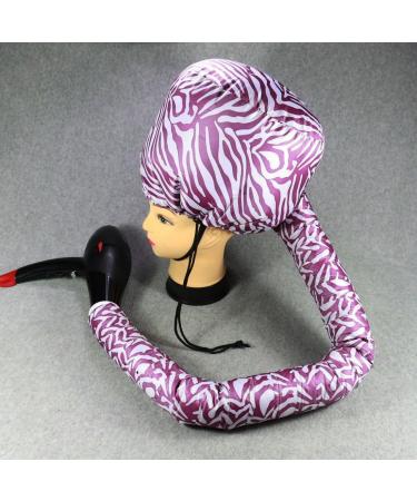 Ruilogod Purple White Polyester Portable Hair Drying Styling Soft Bonnet Hood Blow Dryer Connect Cap - Buy Online on GoSupps.com