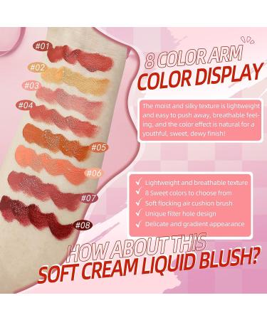 BEFIVECOK Liquid Blush - Dewy Finish Matte Velvet Texture, High-Pigmented Cheek Tint Makeup in ENERGETIC-Coral Orange - Buy Online on GoSupps.com