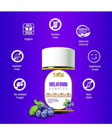TIKDI Melatonin 5mg Gummy - 30 Count - Vegan Non-GMO Gluten-Free Gelatin Free No Added Sugar - Buy Online on GoSupps.com