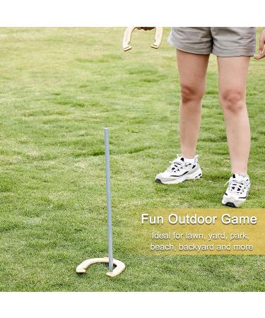 SPEXDARXS Horseshoes Set - Fun Lawn Game for Kids and Adults | Includes 4 Horseshoes, 2 Stakes, and Carrying Case - Buy Online on GoSupps.com