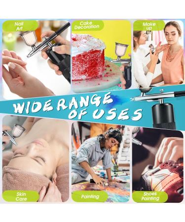 Airbrush Kit with Air Compressor Rechargeable Cordless Airbrush Gun Portable Handheld Airbrush Set for Makeup Cake Decor Model Coloring Nail Art Tattoo Simple Operation Easy Cleaning Black - Buy Online on GoSupps.com