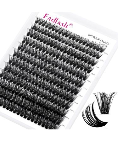 Fadlash cluster eyelash extensions single eyelashes 60d 0.07 d Curl 12-18mm Extensions 200PCs DIY eyelash extension at home 12-18mm DH-60D-07-D