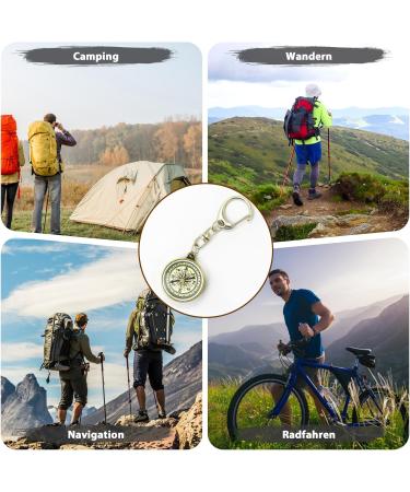Portable Waterproof Compass Keychain - Vintage Mini Key Trailer for Outdoor Navigation - Buy Online on GoSupps.com