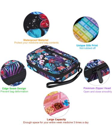 Large Weekly Pill Organizer 3 Times a Day with Travel Bag - Portable Medicine Case for Vitamins and Supplements - Green - Buy Online on GoSupps.com