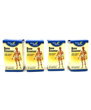 4 Bottles - Bone Essense with Kolla2 - Kolla2 300mg Glucosamine Chondrotin Sulphate Calcium - 60 Capsules - Best in Nature