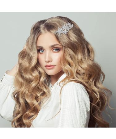 Stylish 2 Pack Stars Hair Clips - Rhinestone Metal Hairpins for Women Gold & Silver - Non-Slip Fashion Hair Jewelry - Buy Online on GoSupps.com